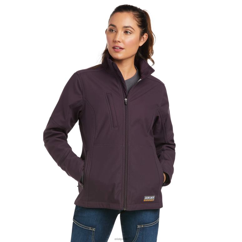 RJ66P3592 veste softshell en toile stretch rebar Ariat hauts prune parfaite femmes