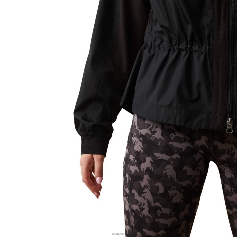 RJ66P3598 respirer la veste Ariat hauts noir femmes