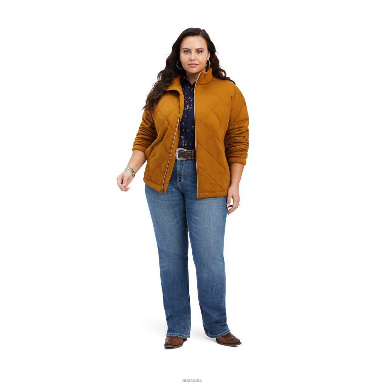 RJ66P3608 veste matelassée Ariat hauts brun bronze femmes