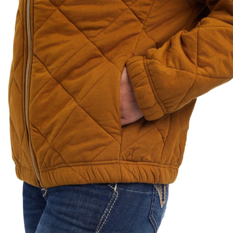 RJ66P3608 veste matelassée Ariat hauts brun bronze femmes