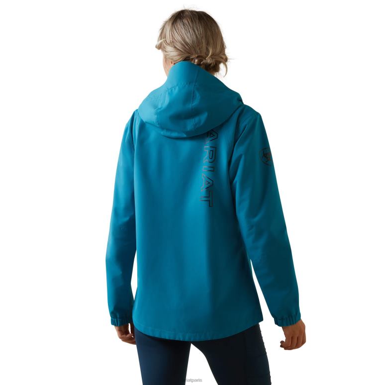 RJ66P3624 veste imperméable spectateur Ariat hauts mosaïque bleue femmes