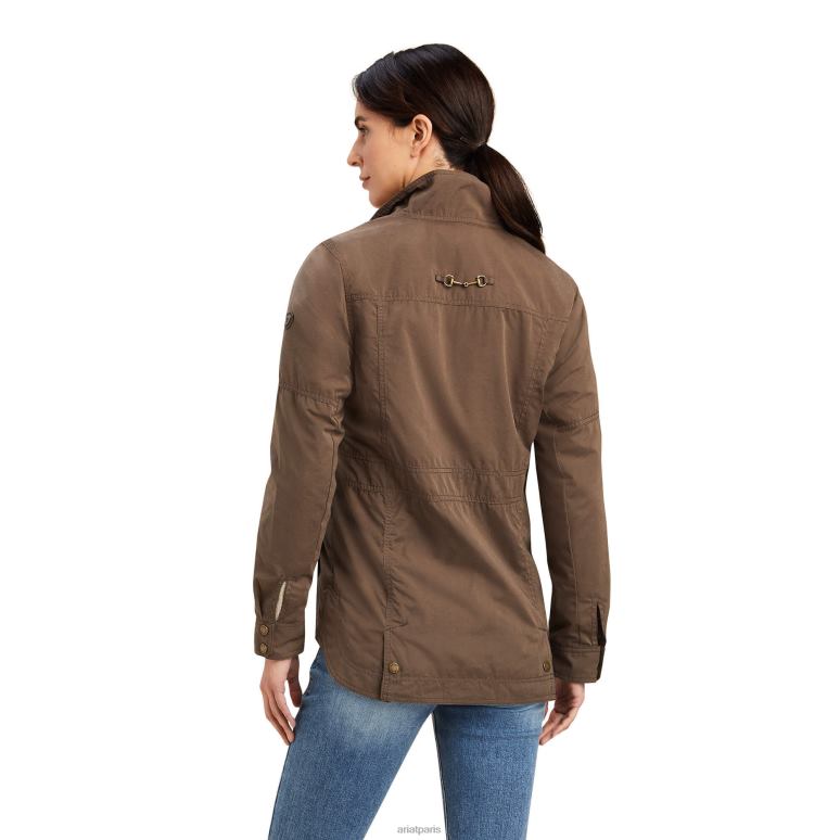 RJ66P3639 veste militaire calumet Ariat hauts écorce de banian femmes