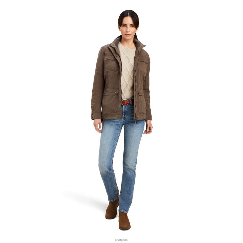 RJ66P3639 veste militaire calumet Ariat hauts écorce de banian femmes