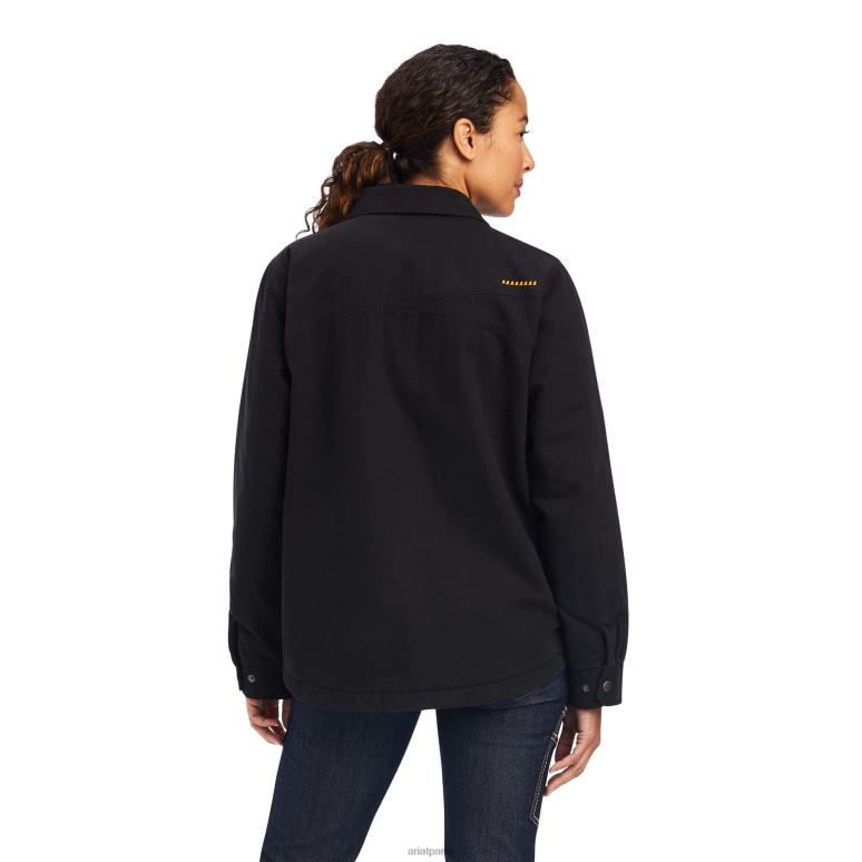 RJ66P3640 veste-chemise classique en toile rebar Ariat hauts noir femmes