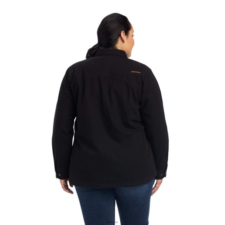 RJ66P3640 veste-chemise classique en toile rebar Ariat hauts noir femmes