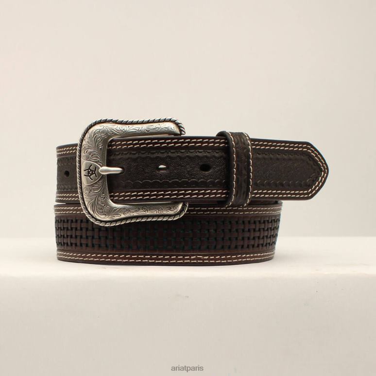 RJ66P1841 ceinture en treillis Ariat accessoires brun Hommes