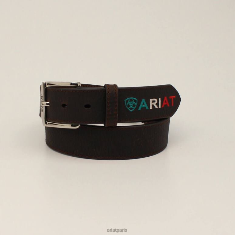 RJ66P1844 ceinture à logo embossé mexique Ariat accessoires brun Hommes