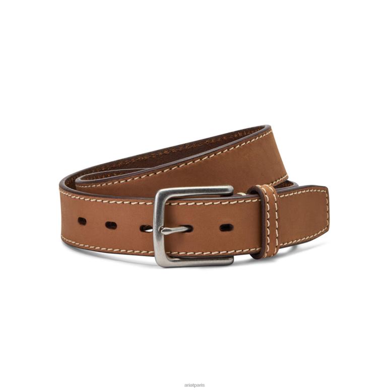 RJ66P1856 ceinture de broderie simple Ariat accessoires bronzer Hommes