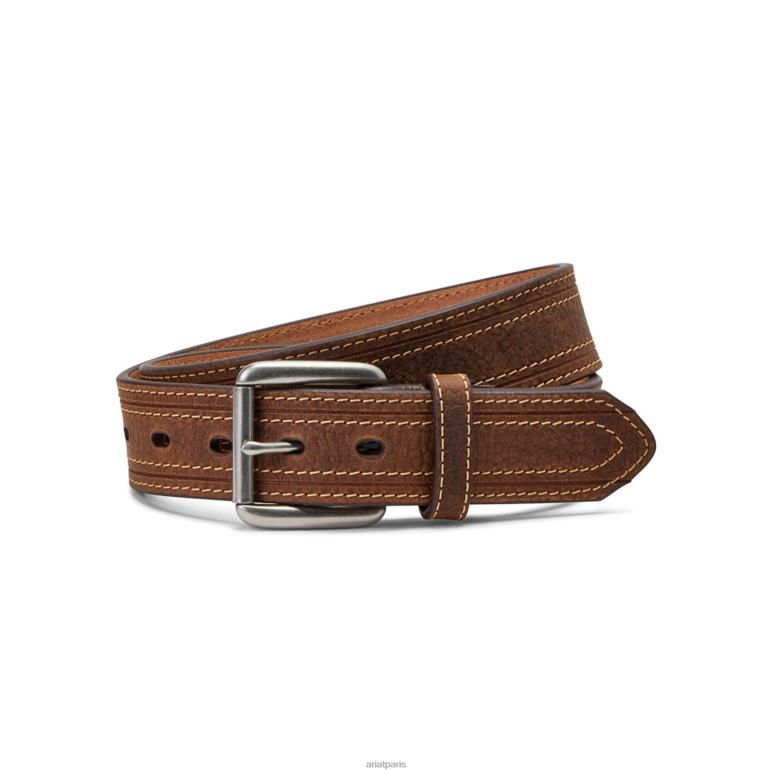 RJ66P1857 ceinture à rayures épaisses Ariat accessoires brun Hommes