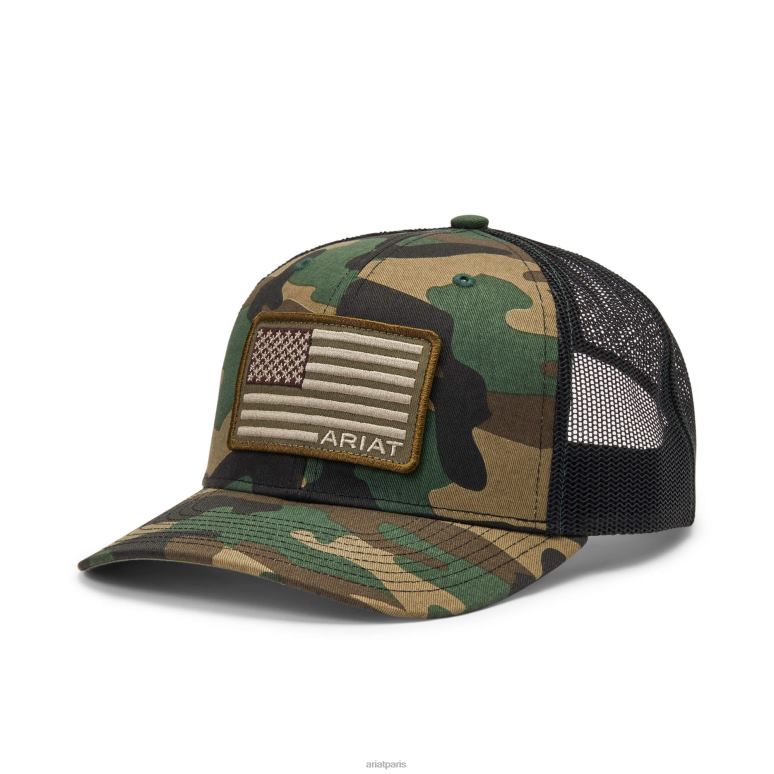 RJ66P1893 casquette à patch drapeau Ariat accessoires camouflage Hommes