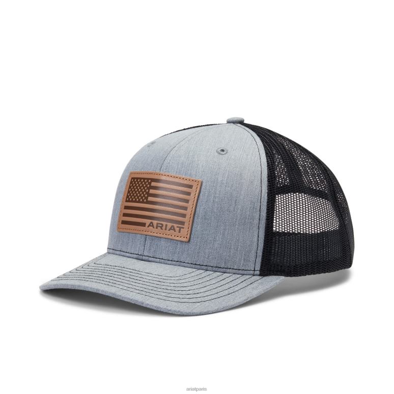 RJ66P1897 casquette à patch drapeau Ariat accessoires gris brun Hommes