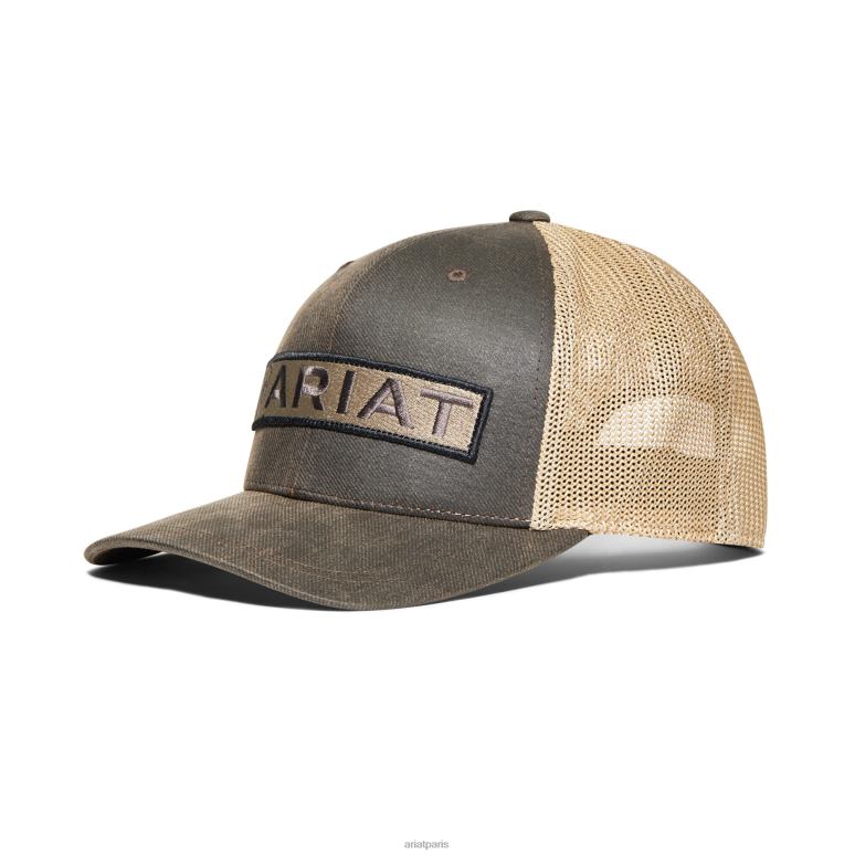 RJ66P1904 casquette longue à patch logo rectangulaire Ariat accessoires brun Hommes
