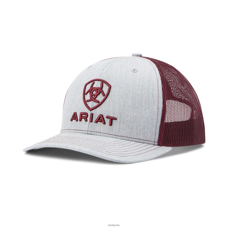 RJ66P1911 casquette à logo superposé Ariat accessoires gris/bordeaux Hommes