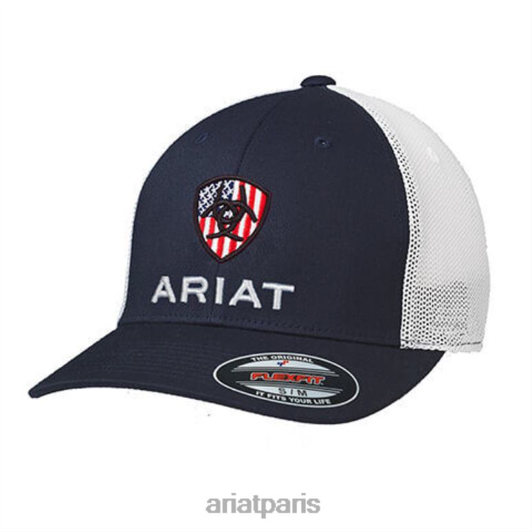 RJ66P1916 casquette avec logo bouclier drapeau américain Ariat accessoires marine Hommes