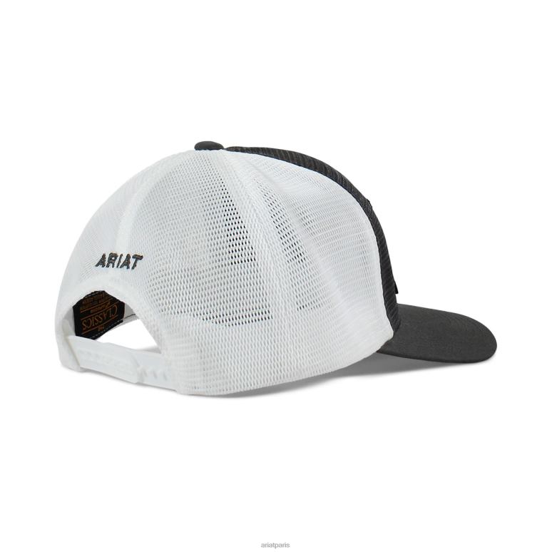 RJ66P1932 casquette en maille avec drapeau bouclier Ariat accessoires gris Hommes