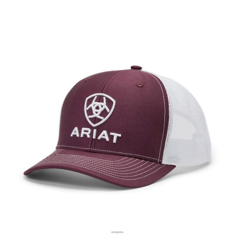 RJ66P1937 casquette à logo superposé Ariat accessoires bordeaux/blanc Hommes
