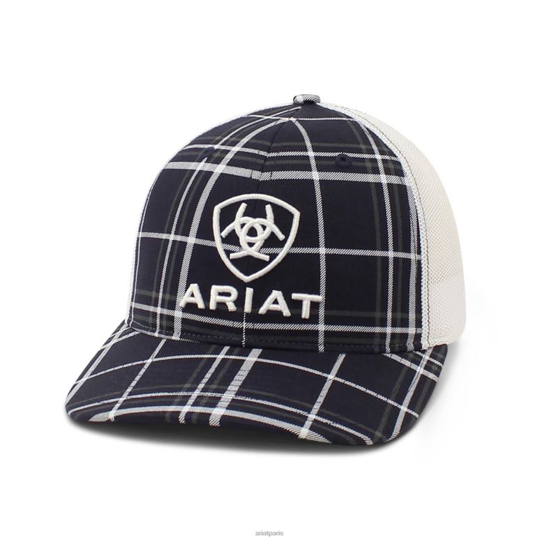 RJ66P1950 casquette à logo superposé Ariat accessoires carreaux noirs Hommes