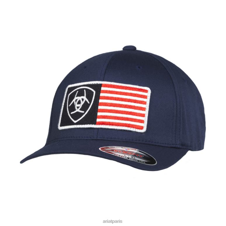 RJ66P1984 casquette de bouclier avec patch drapeau américain Ariat accessoires marine Hommes
