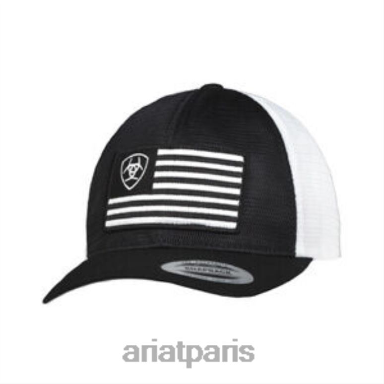 RJ66P1989 casquette en maille avec drapeau bouclier Ariat accessoires noir Hommes
