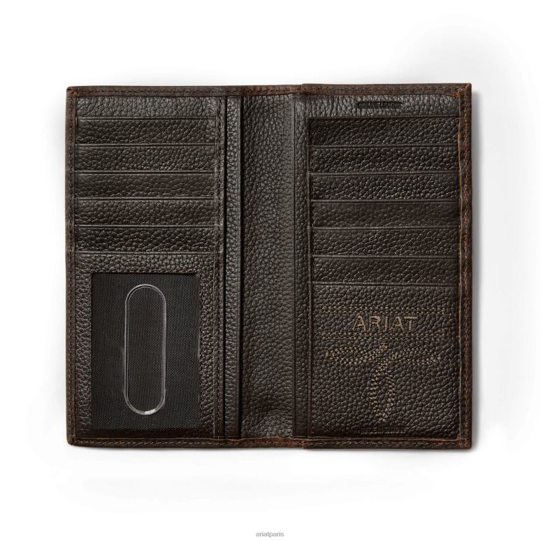 RJ66P1794 portefeuille rodéo logo empilé Ariat accessoires brun tapageur Hommes