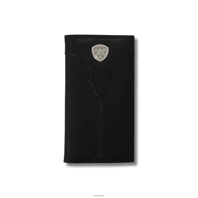 RJ66P1797 portefeuille de rodéo à crête centrale Ariat accessoires noir Hommes