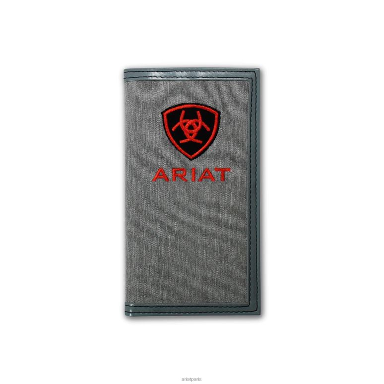 RJ66P1804 portefeuille de rodéo en tissu bouclier Ariat accessoires gris Hommes