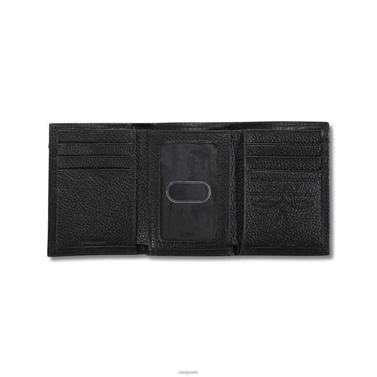 RJ66P1805 portefeuille à trois volets à crête centrale Ariat accessoires noir Hommes