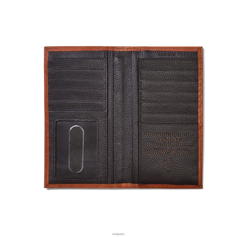 RJ66P1814 portefeuille rodeo poils de veau tressés Ariat accessoires brun Hommes