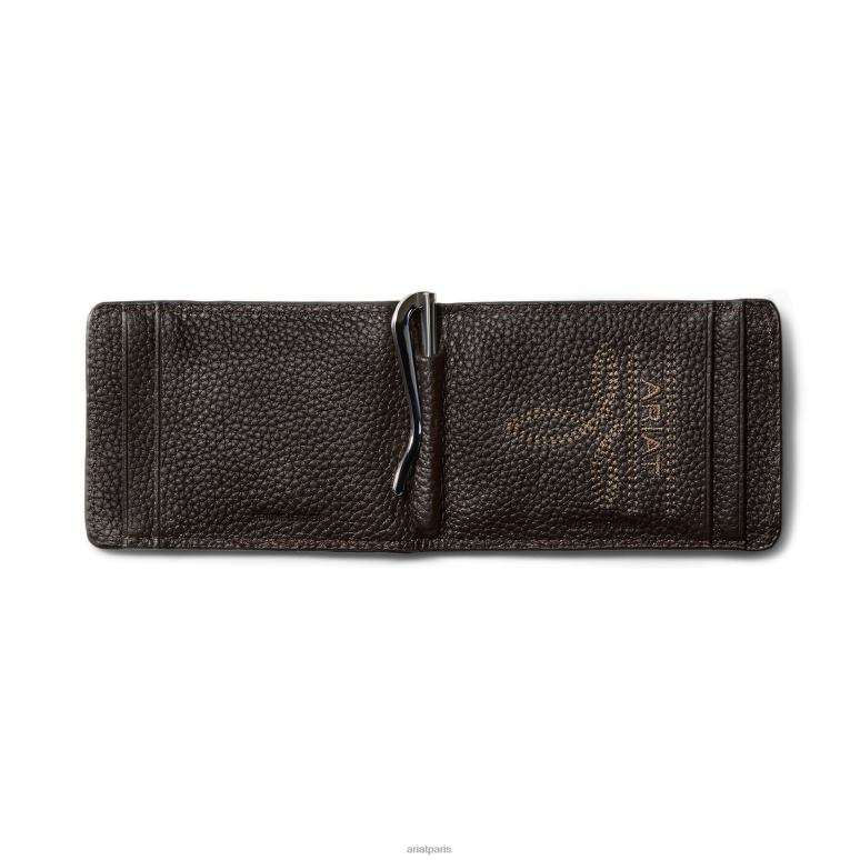 RJ66P1818 portefeuille à deux volets avec broderie festonnée Ariat accessoires bronzer Hommes