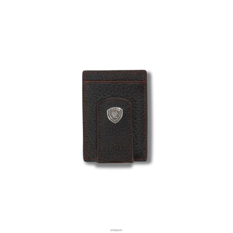 RJ66P1819 étui à cartes à médaillon bouclier Ariat accessoires brun Hommes