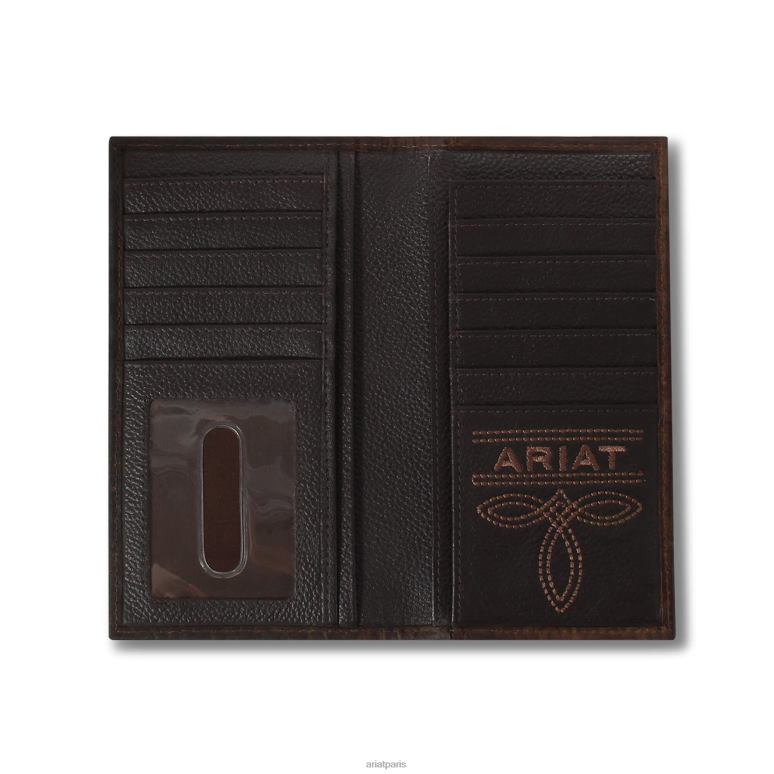 RJ66P1822 portefeuille de rodéo avec logo mexique Ariat accessoires brun Hommes