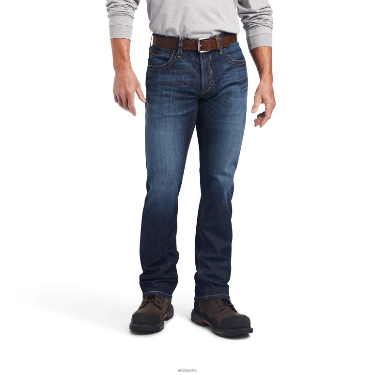 RJ66P1696 jean fr m5 droit duralight stretch basique jambe droite Ariat bas lassen Hommes