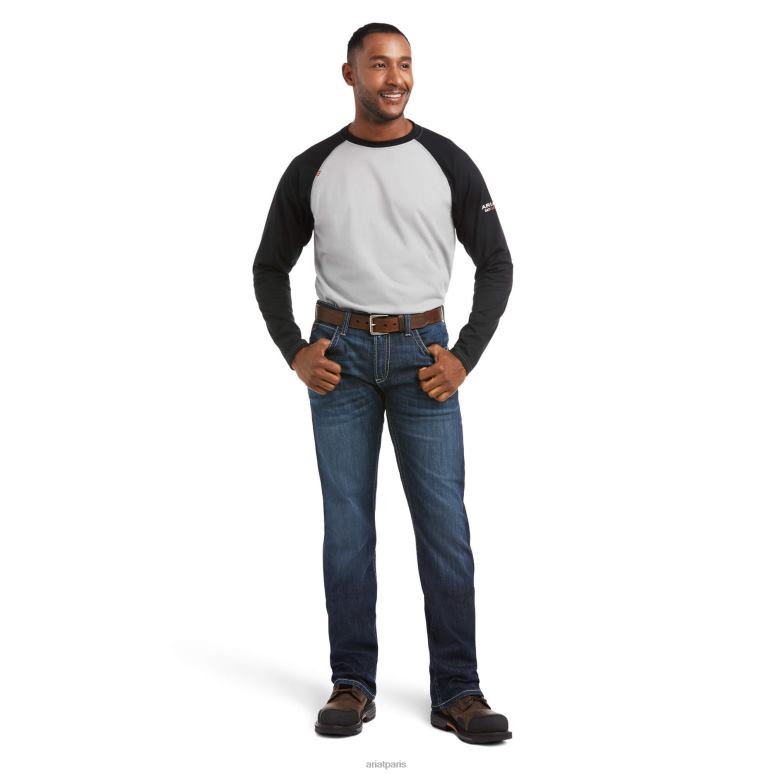 RJ66P1697 jean droit fr m5 droit duralight stretch coltrane jambe droite Ariat bas facturations Hommes