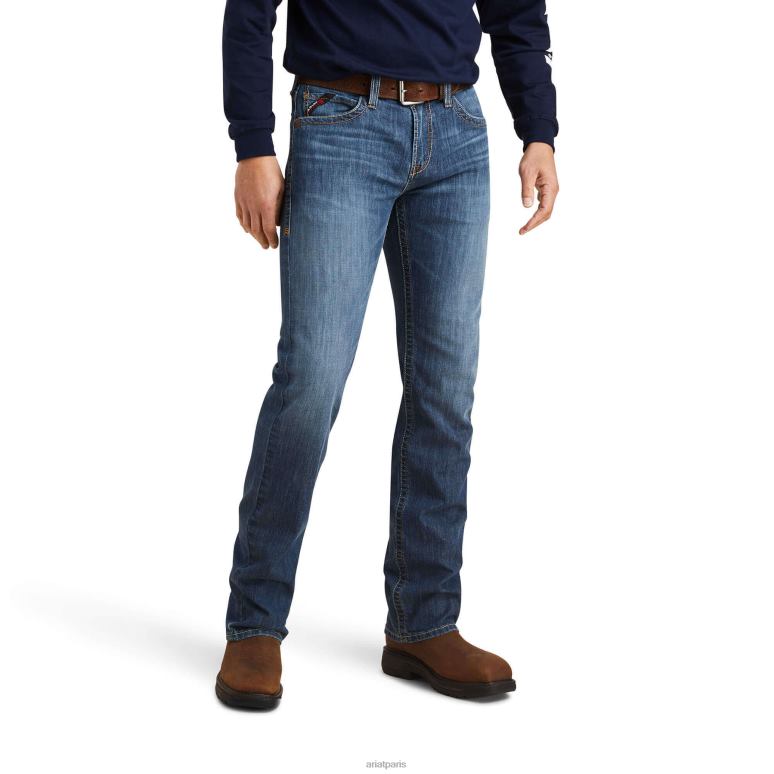 RJ66P1698 fr m7 slim duralight stretch jean droit basique Ariat bas Shaniko Hommes
