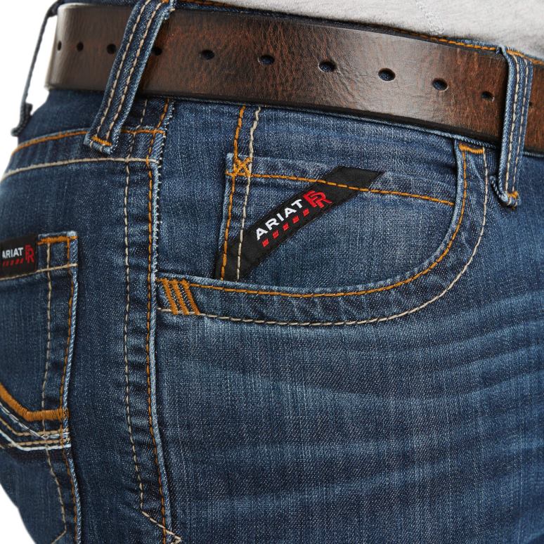 RJ66P1709 FR M4 - Jean bootcut duralight jett stretch décontracté Ariat bas voies aériennes Hommes