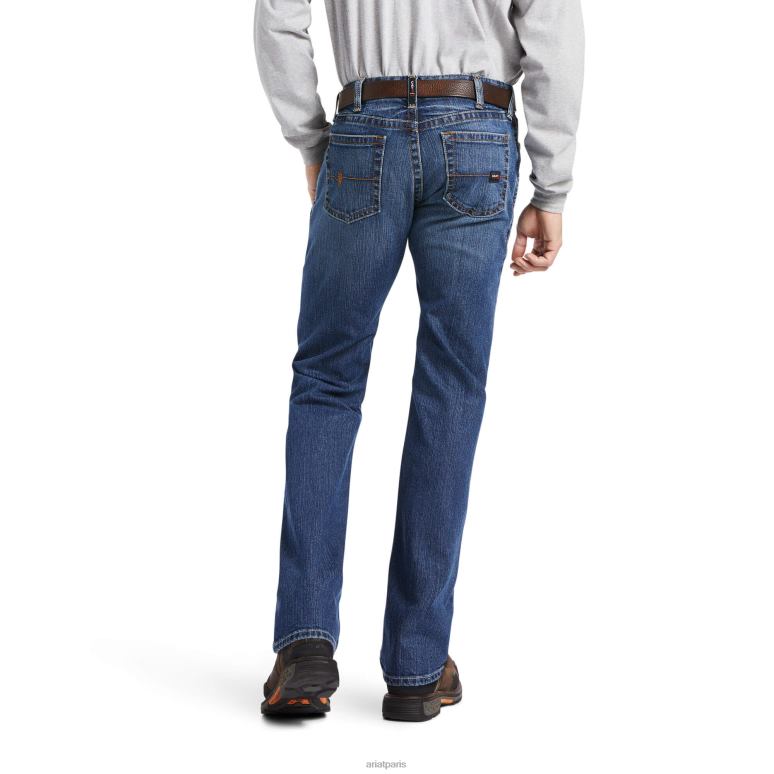 RJ66P1716 jean droit basique fr m7 slim durastretch Ariat bas silex Hommes