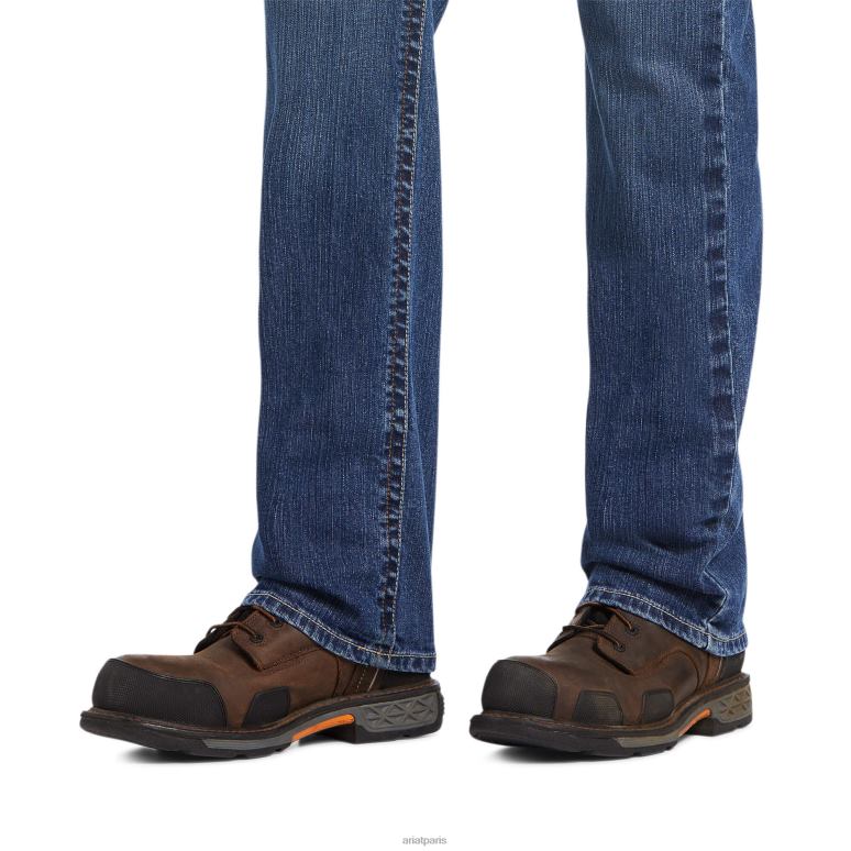 RJ66P1716 jean droit basique fr m7 slim durastretch Ariat bas silex Hommes