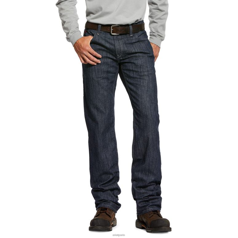 RJ66P1722 Jean coupe droite empilable slim armor fr m5 Ariat bas rincer Hommes