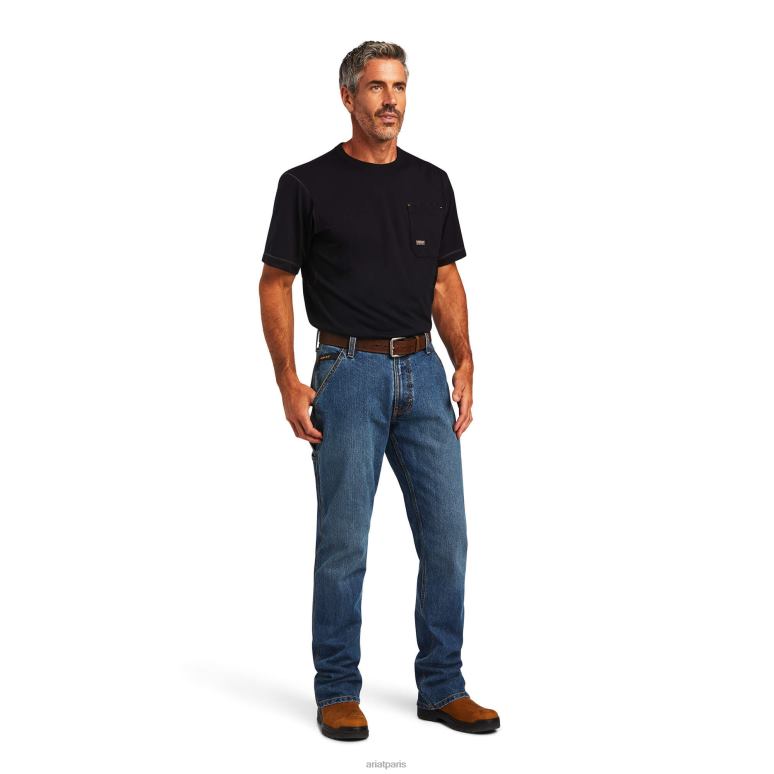 RJ66P1726 Rebar M4 - Jean bootcut en durastretch taille basse Ariat bas Gabe Hommes