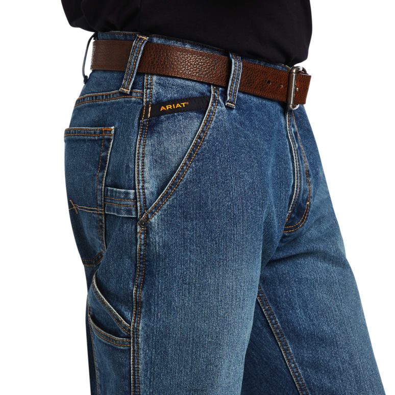 RJ66P1726 Rebar M4 - Jean bootcut en durastretch taille basse Ariat bas Gabe Hommes