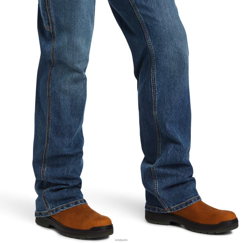 RJ66P1726 Rebar M4 - Jean bootcut en durastretch taille basse Ariat bas Gabe Hommes