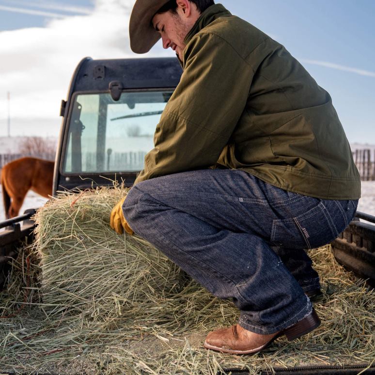 RJ66P1737 Rebar M4 - Jean bootcut basique décontracté en durastretch Ariat bas rincer Hommes