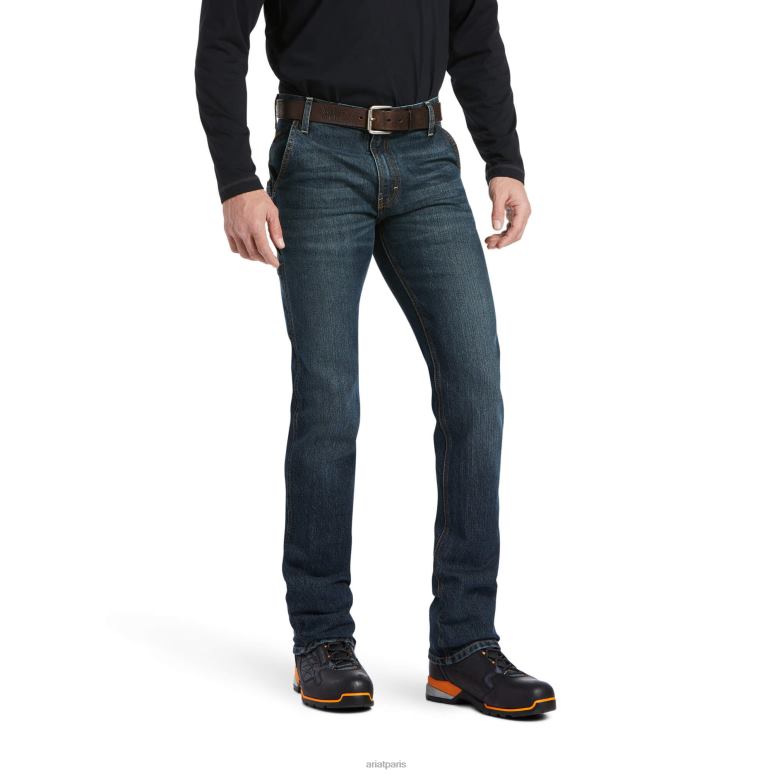 RJ66P1739 Rebar M7 - Jean slim Durastretch Workhorse à jambe droite Ariat bas mccoy Hommes
