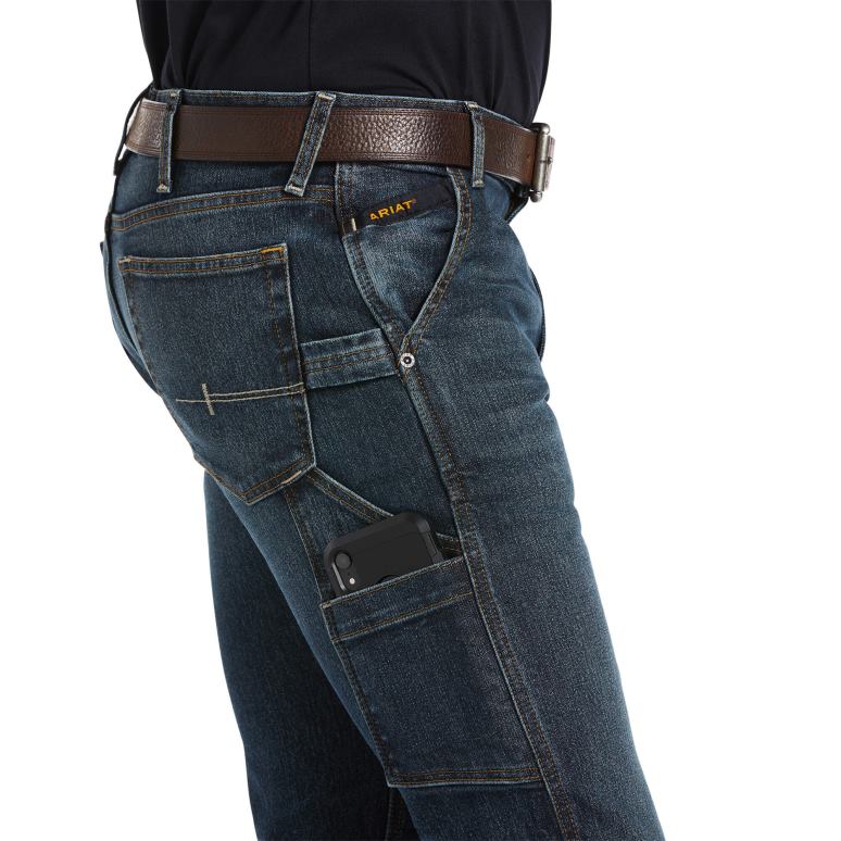 RJ66P1739 Rebar M7 - Jean slim Durastretch Workhorse à jambe droite Ariat bas mccoy Hommes