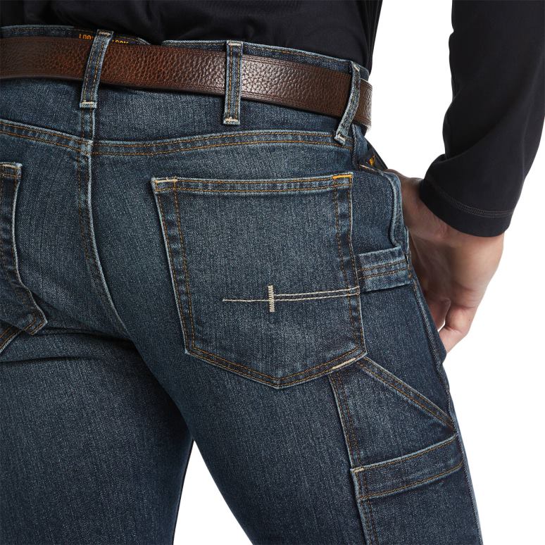 RJ66P1739 Rebar M7 - Jean slim Durastretch Workhorse à jambe droite Ariat bas mccoy Hommes