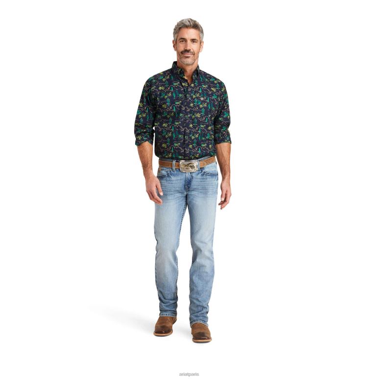 RJ66P479 jean droit m7 slim 3d courtland Ariat bas Shasta Hommes