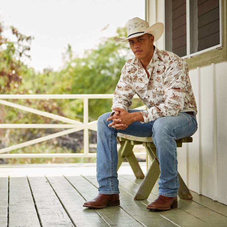 RJ66P479 jean droit m7 slim 3d courtland Ariat bas Shasta Hommes