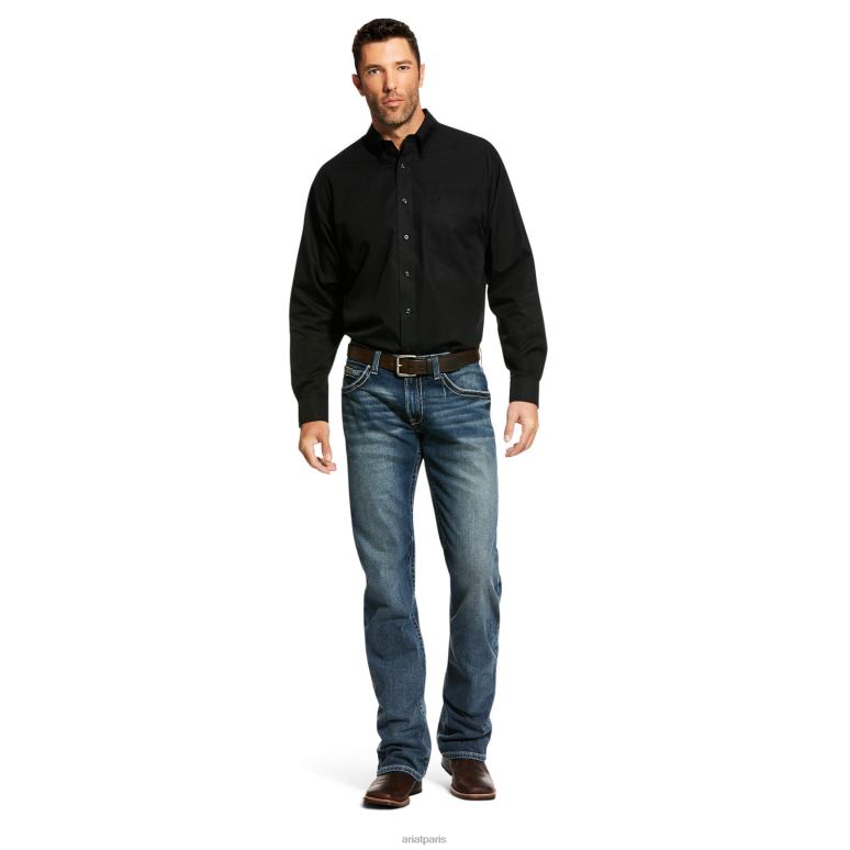 RJ66P482 M5 - Jean adkins slim stretch empilable à jambe droite Ariat bas lennox Hommes