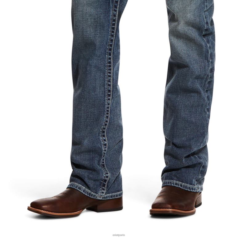 RJ66P482 M5 - Jean adkins slim stretch empilable à jambe droite Ariat bas lennox Hommes