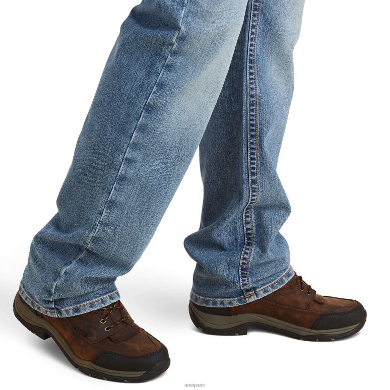 RJ66P497 Jean à jambe droite avec bord Durastretch M5 Ariat bas merci Hommes